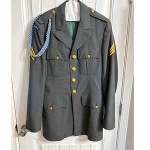 US Army Class A Dress Green Service Uniform Jacket Sergeant Airborne 36XL